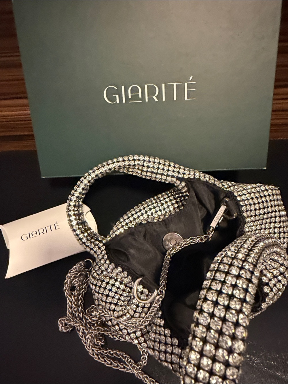 Silver Crystal Evening Bag
